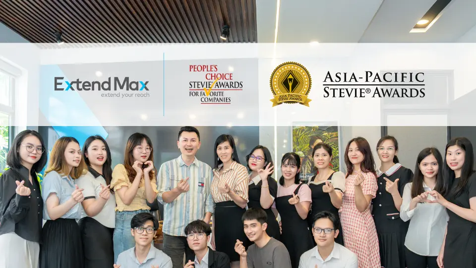 Đội ngũ nhân sự ExtendMax hân hoan đón nhận giải thưởng Asia-Pacific People's Choice Stevie Awards for Favorite Companies