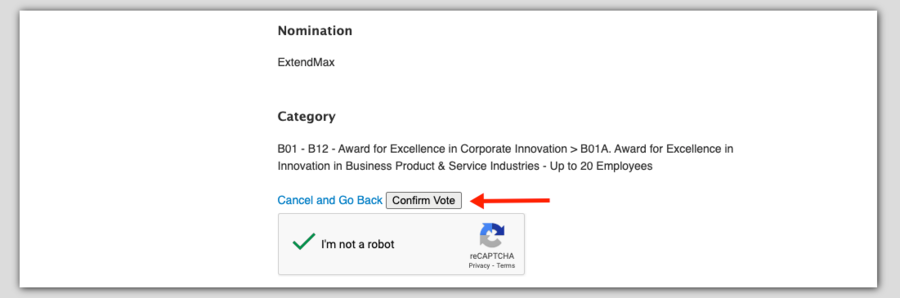 Hướng dẫn cách bình chọn People's Choice Stevie Award for Favorite Companies cho ExtendMax 