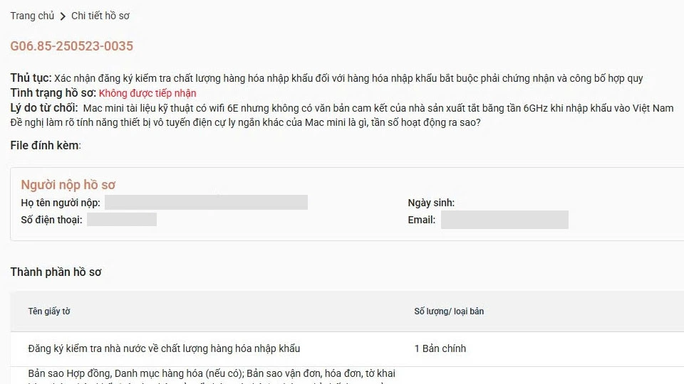 Sản phẩm WiFi 6E bị từ chối đăng ký kiểm tra chất lượng nhà nước