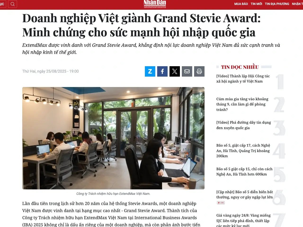 Sự kiện ExtendMax đoạt giải Grand Stevie Award đã vượt ngoài khuôn khổ thành tự đơn lẻ của một công ty