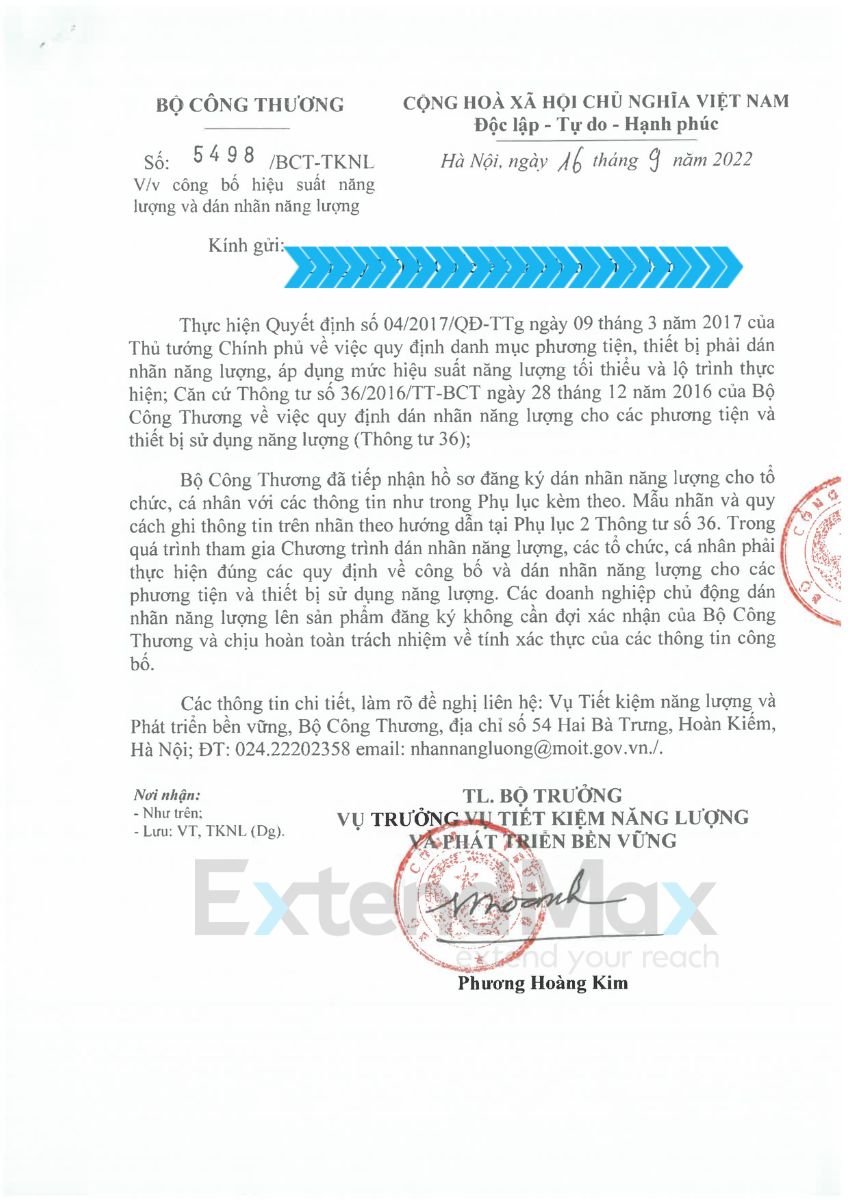 giấy chứng nhận dán nhãn năng lượng