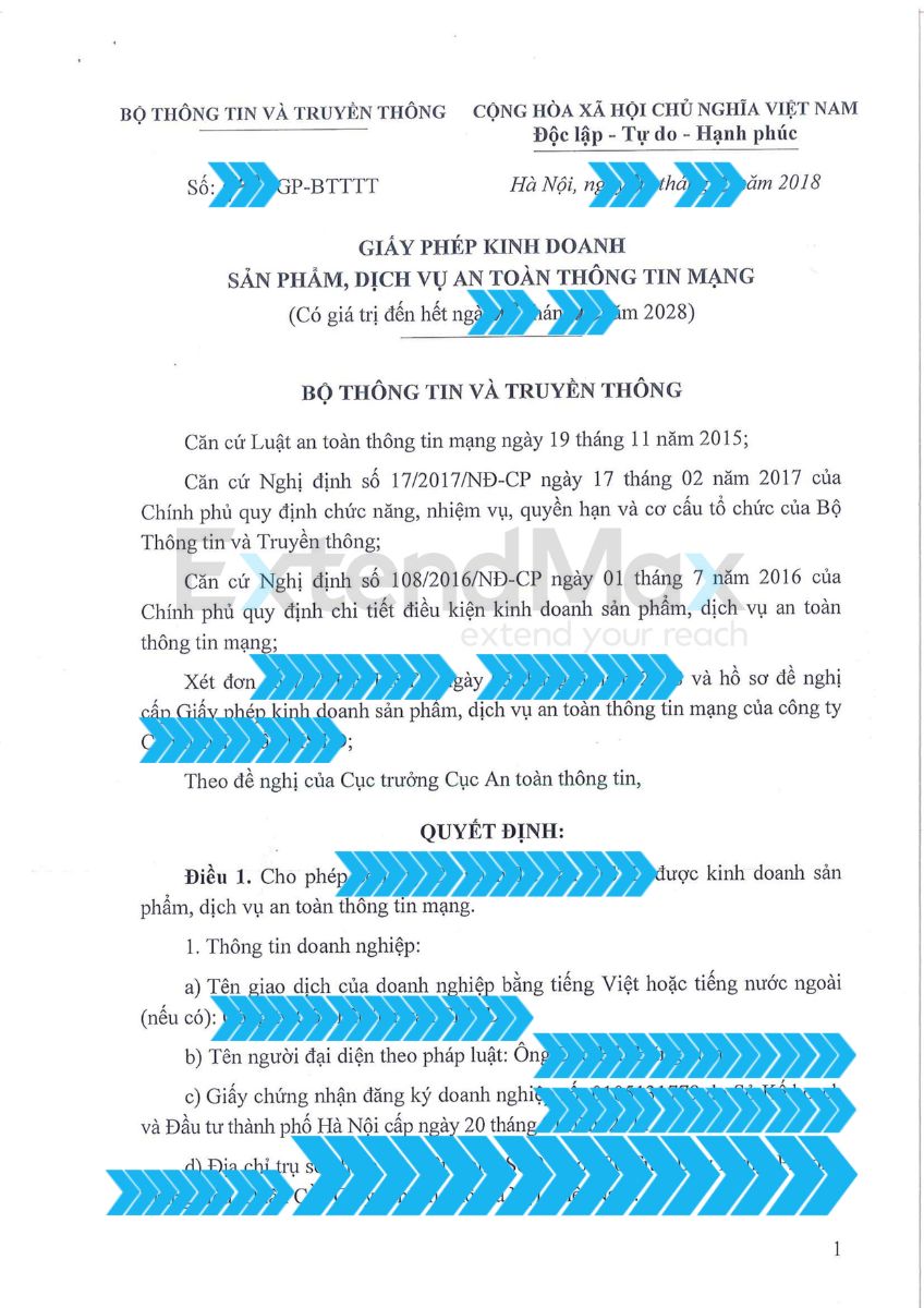 Cybersecurity Product trading license 1